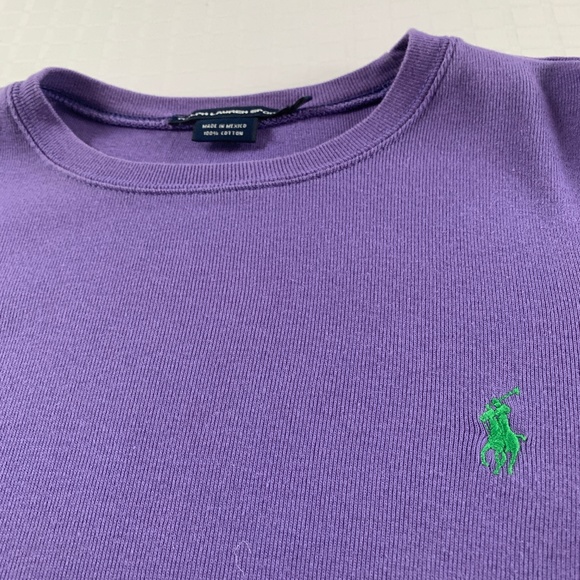 Ralph Lauren Sport Long Sleeve Purple Crewneck, Size Medium, Preppy, Classic - Picture 6 of 8